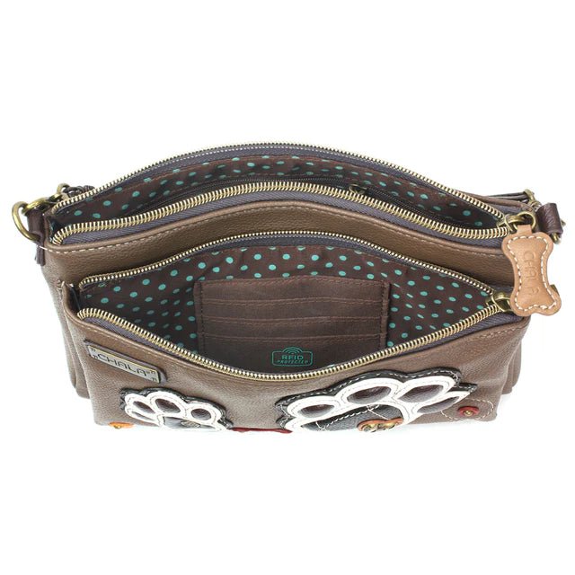 Deluxe Crossbody Brown Pawprint