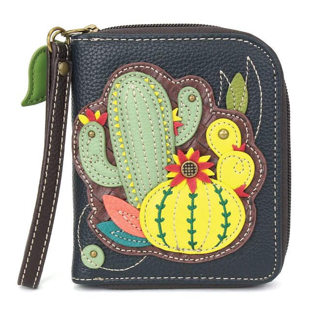 Zip Around Wallet Navy Cactus