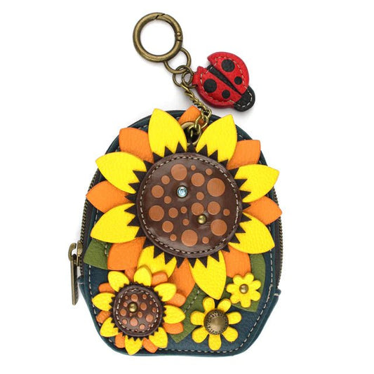 Mini Coin Purse Keychain Sunflower