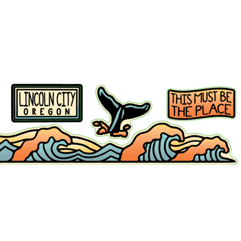 Vorago Wave Whale Tail Sticker