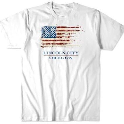 Unisex T-shirt American Flag White