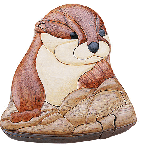 Wooden River Otter Puzzle Box