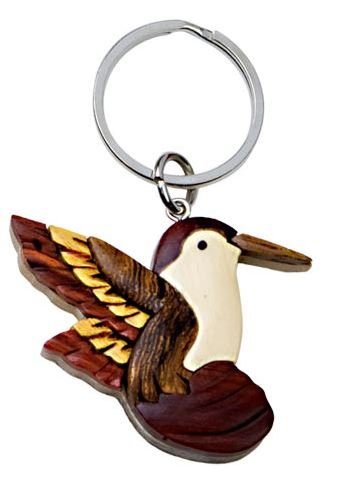 Wooden Hummingbird Key Chain