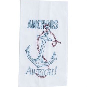 Clearance - Towel - Anchors Aweigh Embroidered Flour Sack