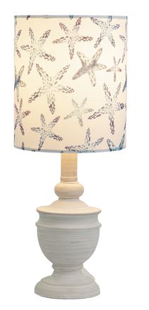 Lamp - Whitewash Accent Lamp with Starfish Shade