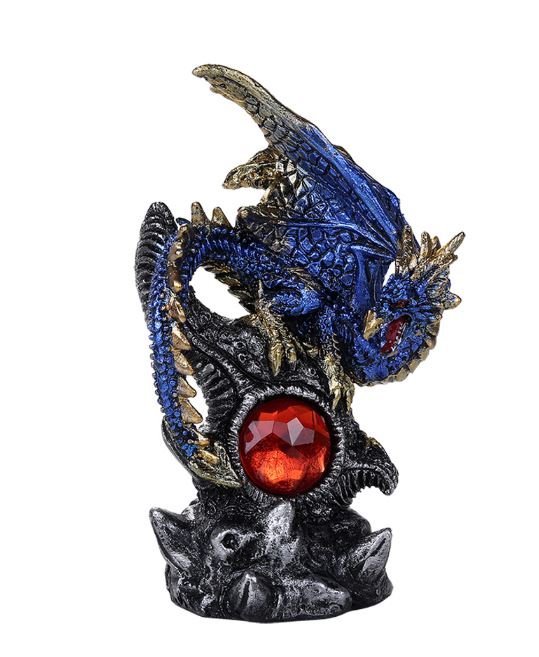 Figurine - Small Dragon (blue w/ gem)