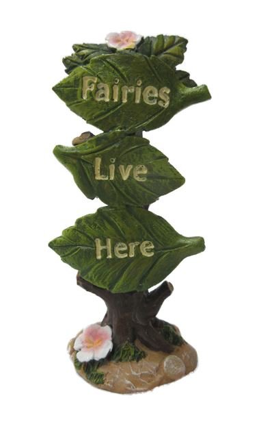 Figurine - Fairies Live Here Sign