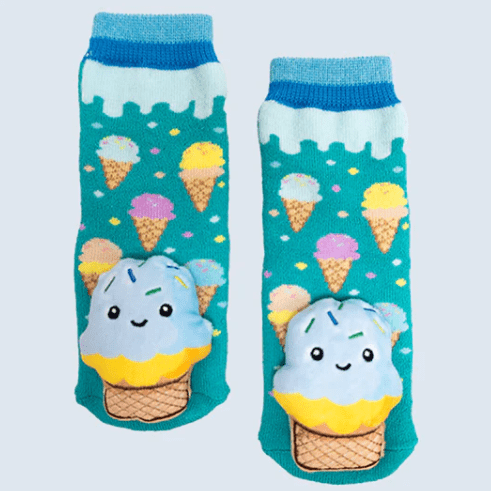 Kids Slipper Socks Blue Ice Cream