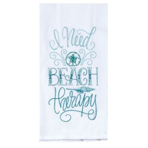 Beachcomber Beach Therapy Embroidered Flour Sack Towel