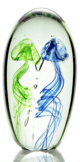 Glass Art - Blue and Green Jellyfish