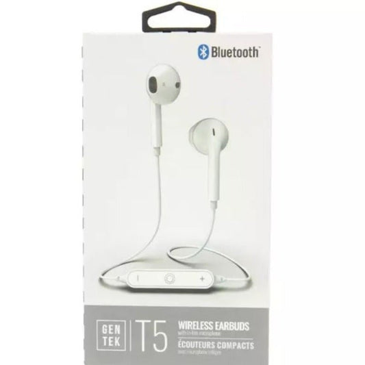 Bluetooth Wireless Earbuds with Mic White