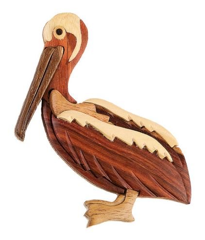 Wooden Pelican Magnet