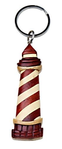 Wooden Lighthouse Key Chain