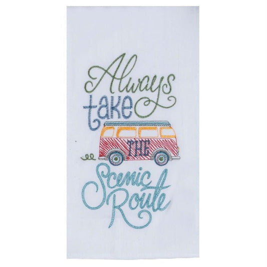 Towel - Camper Scenic Route Embroidered Flour Sack Towel