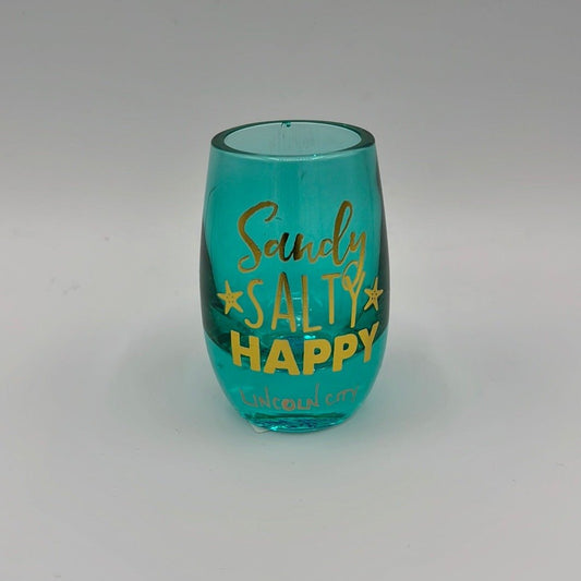 Shot Glass Mini Wine Glass Sandy Salty Happy