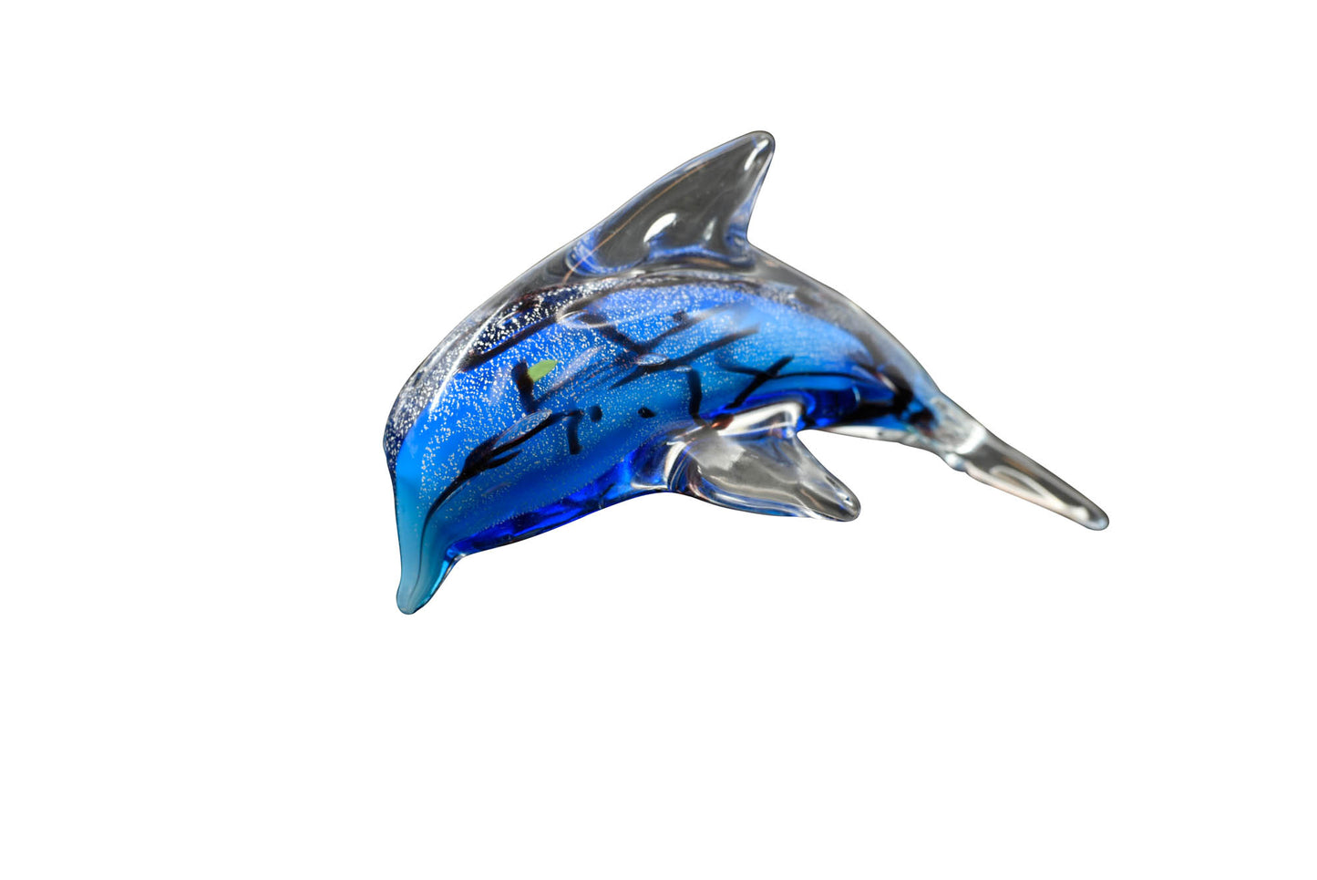 Glass Art - Dark Blue Glass Dolphin