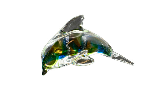 Glass Art - Blue & Green Glass Dolphin