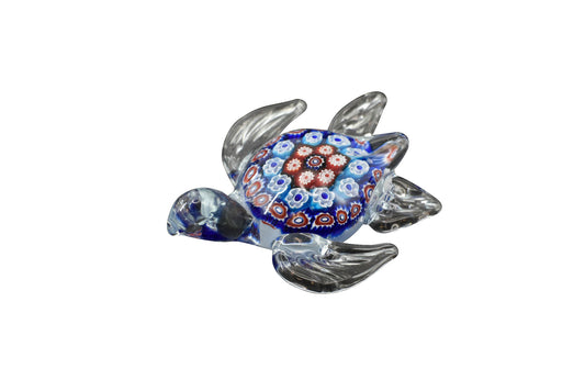 Glass Art - Blue & Pink Glass Turtle