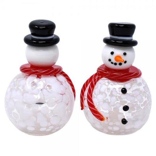 Salt & Pepper Shaker - Blown Glass Snowman