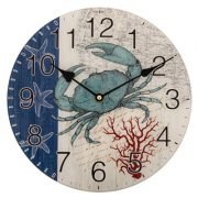 Clock - Glass Blue Crab