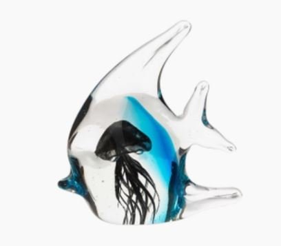 Glass Art - Angel Fish With Jellyfish Figure 5"