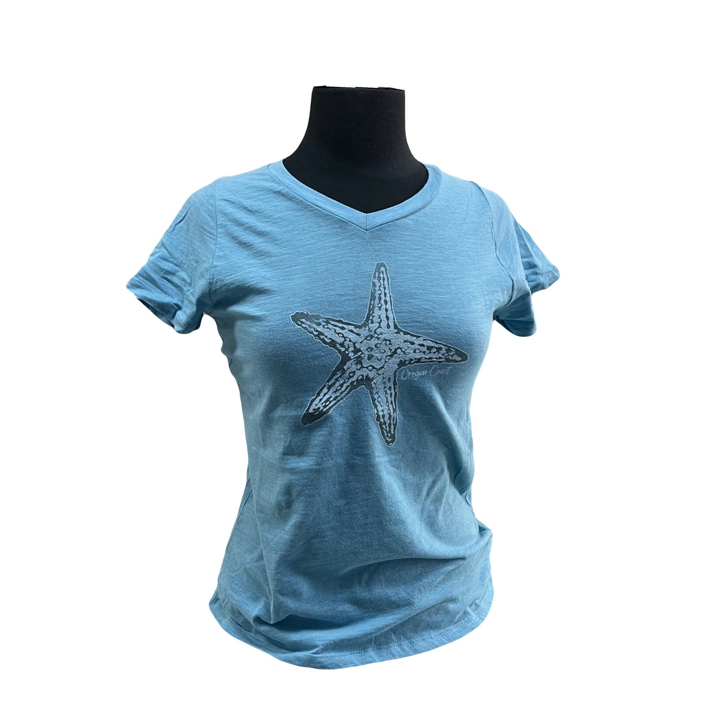 Ladies T-Shirt Foolish Sea Star Dusty Blue