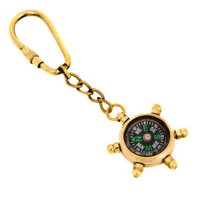 Keychain- Ships Wheel Compass
