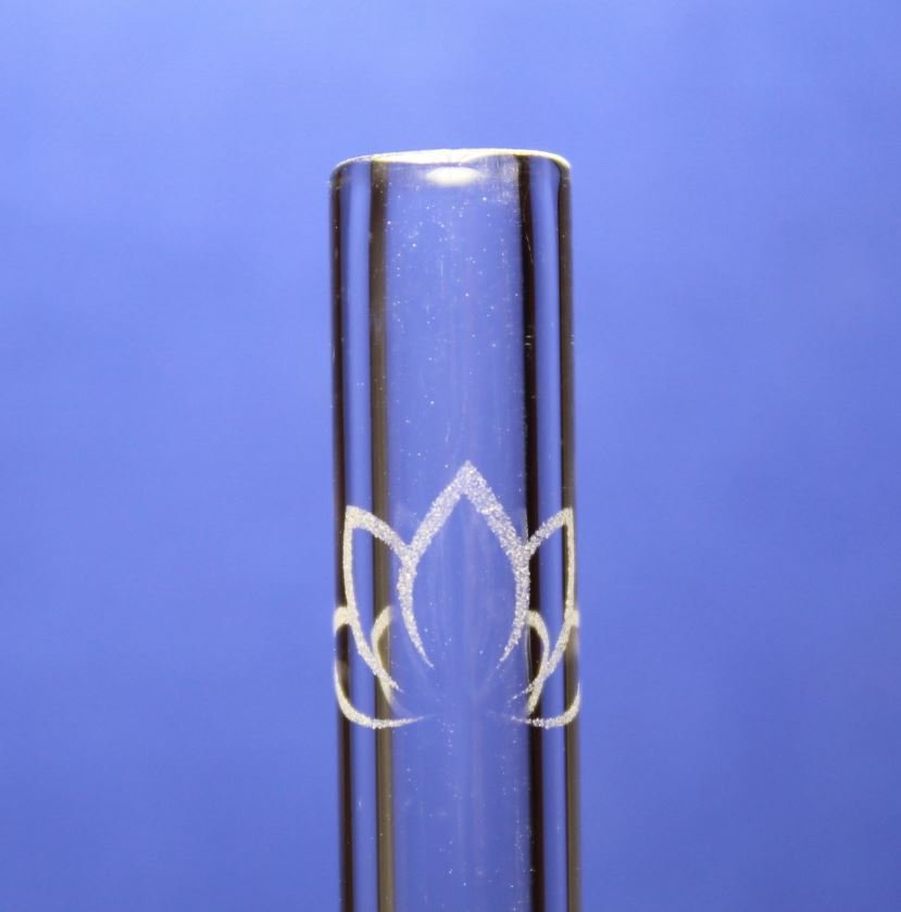 Lotus Etched Glass Straw