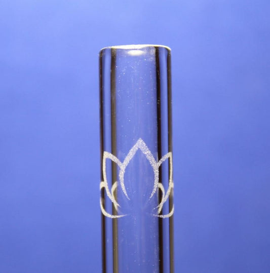 Lotus Etched Glass Straw