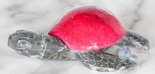 Figurine Marble Turtle 6" Pink