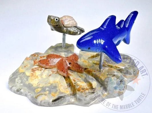 Marble Coral reef w/ Family 5″