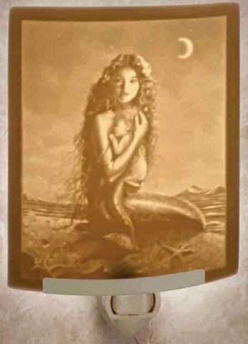 Night Light - Porcelain - Mermaid & Child #14