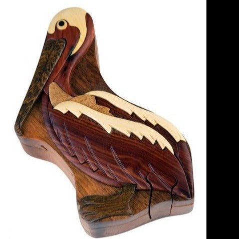Wooden Pelican Puzzle Box