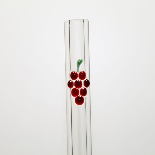 Red Grapes Accented Glass Straw