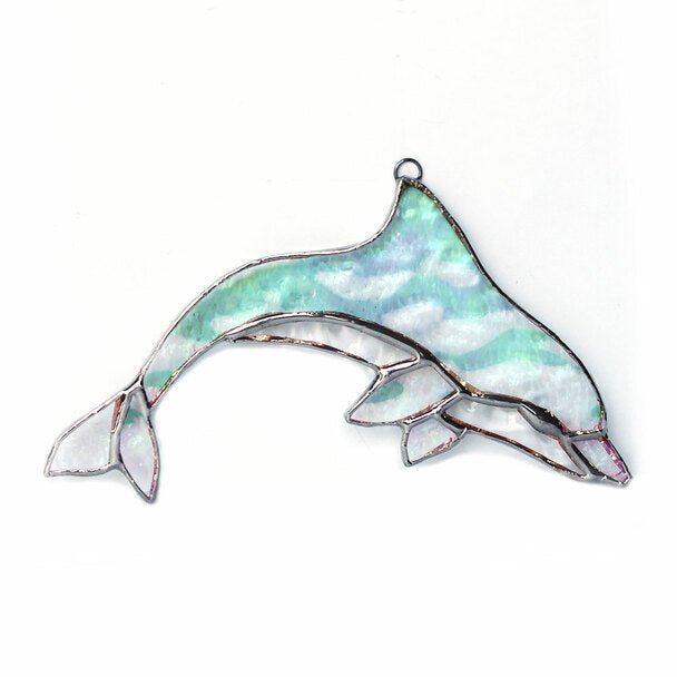 Glass Art - Stained Glass Dolphin 5.5"