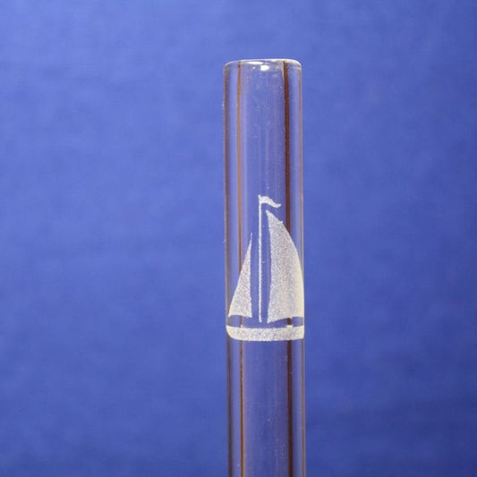 Sail Boat Etched Glass Straw