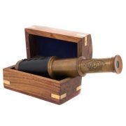 Telescope - Antique - Leather Spyglass 6"