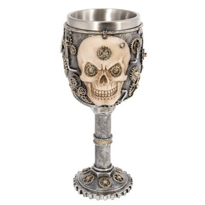 Wine Glass - Skull Steampunk
