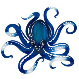Wall Décor - Decorative Blue Metal Wall Octopus