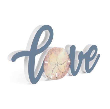 Tabletop Sign Love with Sand Dollar