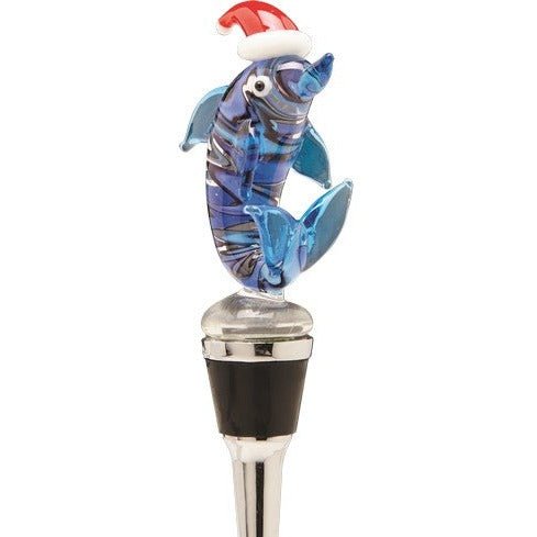 Bottle Stopper - Holiday Dolphin