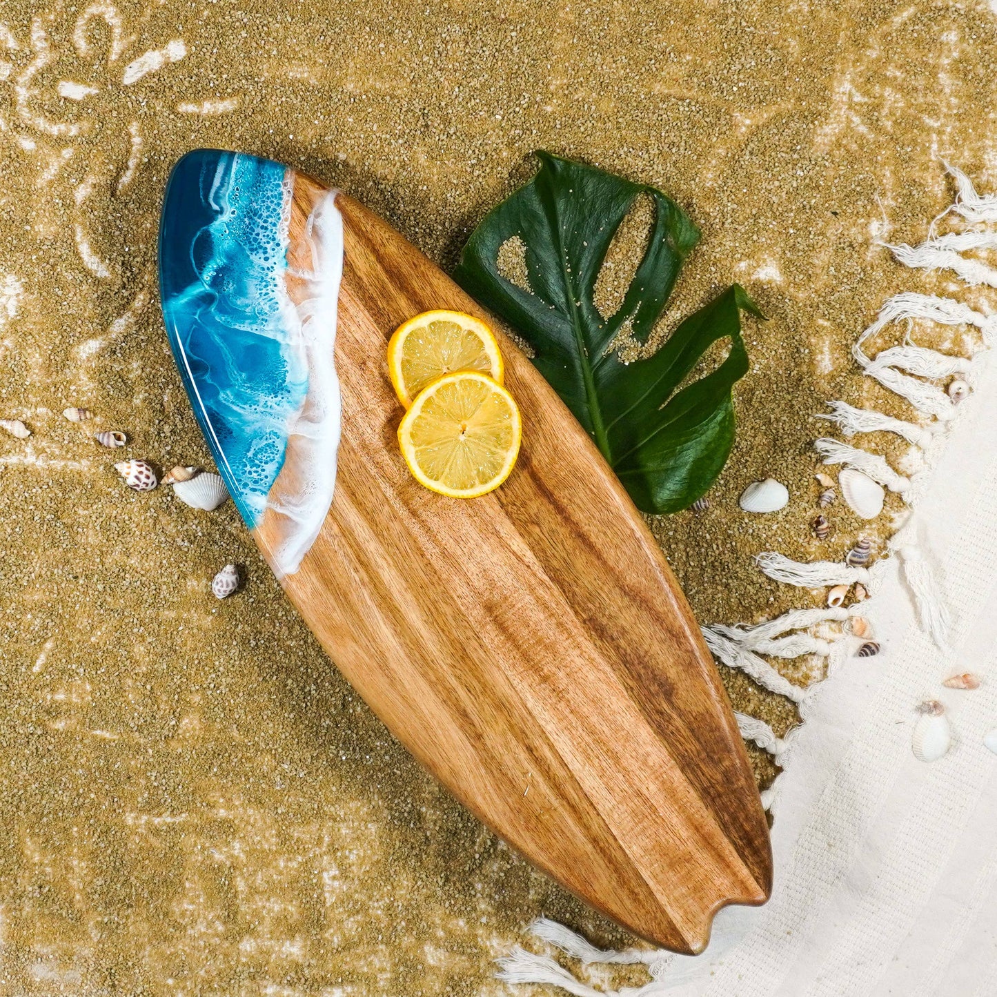 19" x 7" Ocean Vibes Surfboard Shaped Charcuterie Board