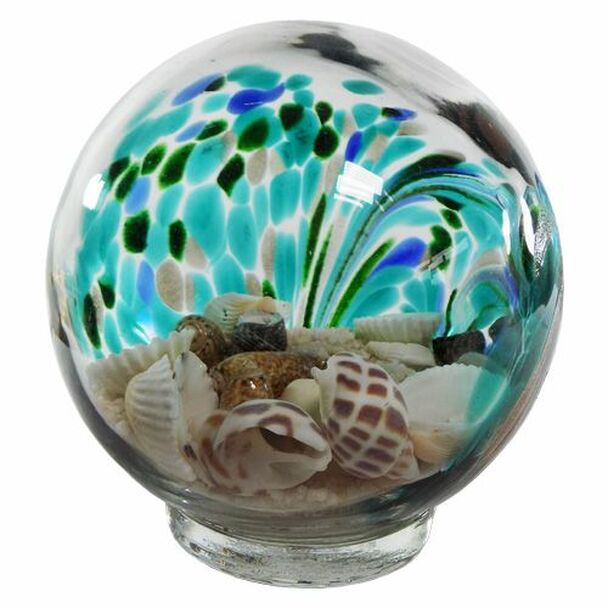 Glass Art - Sand & Shells in Glass Globe
