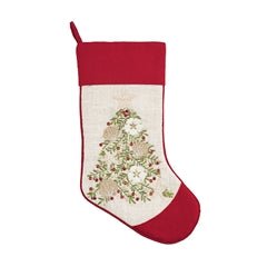 Christmas Stocking - Coastal Tree Embroidered