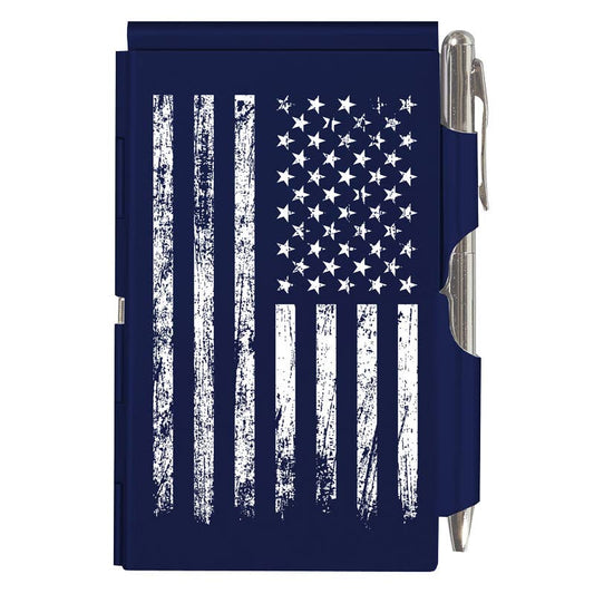 Flip Note Distressed American Flag Blue