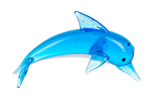 Glass Art Dolphin Blue