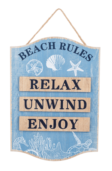 Beach Rules Wall Plaque