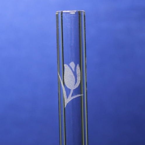 Tulip Etched Glass Straw