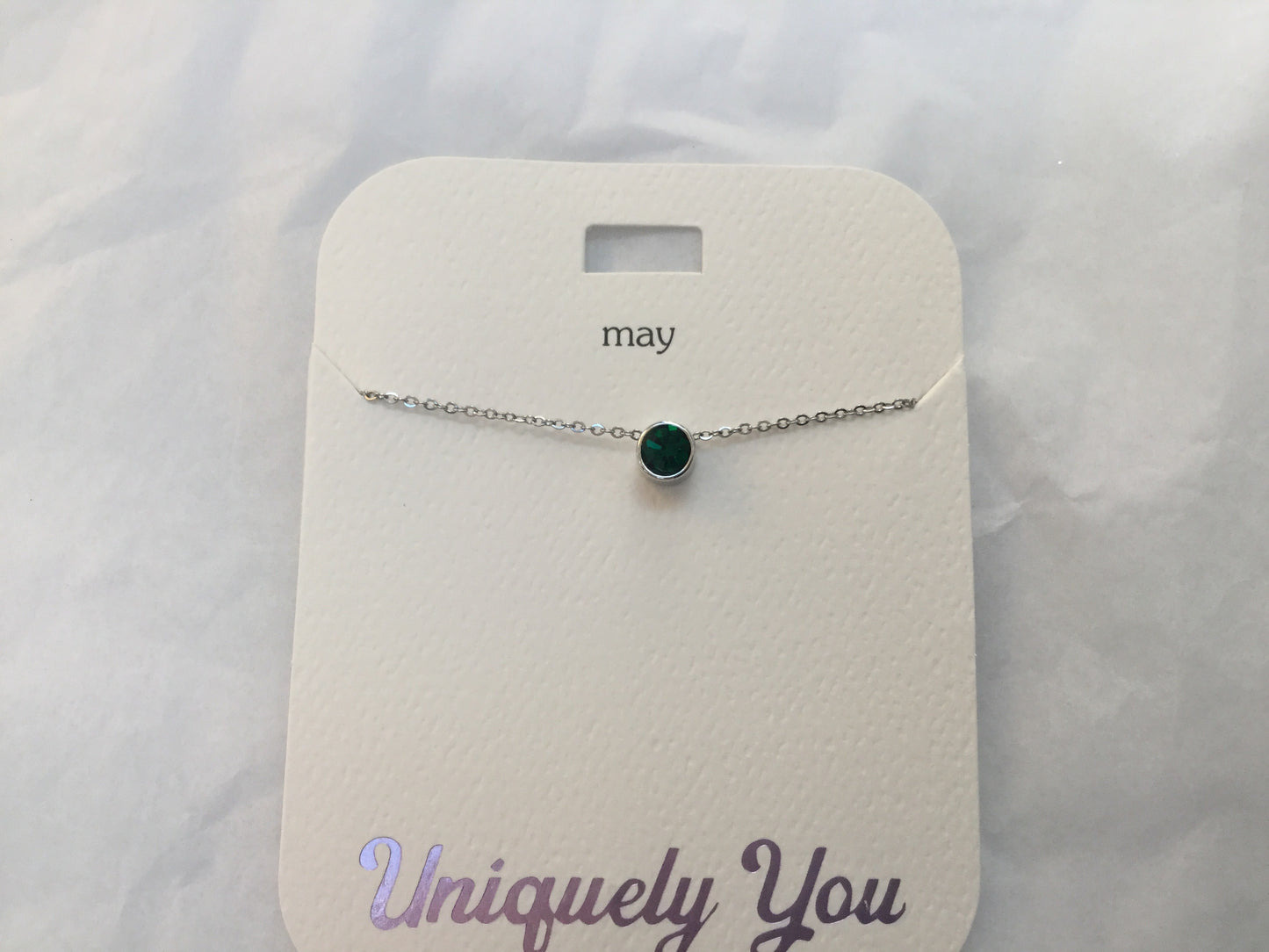 Necklace - YOU 2005 - May Birthstone - Emerald