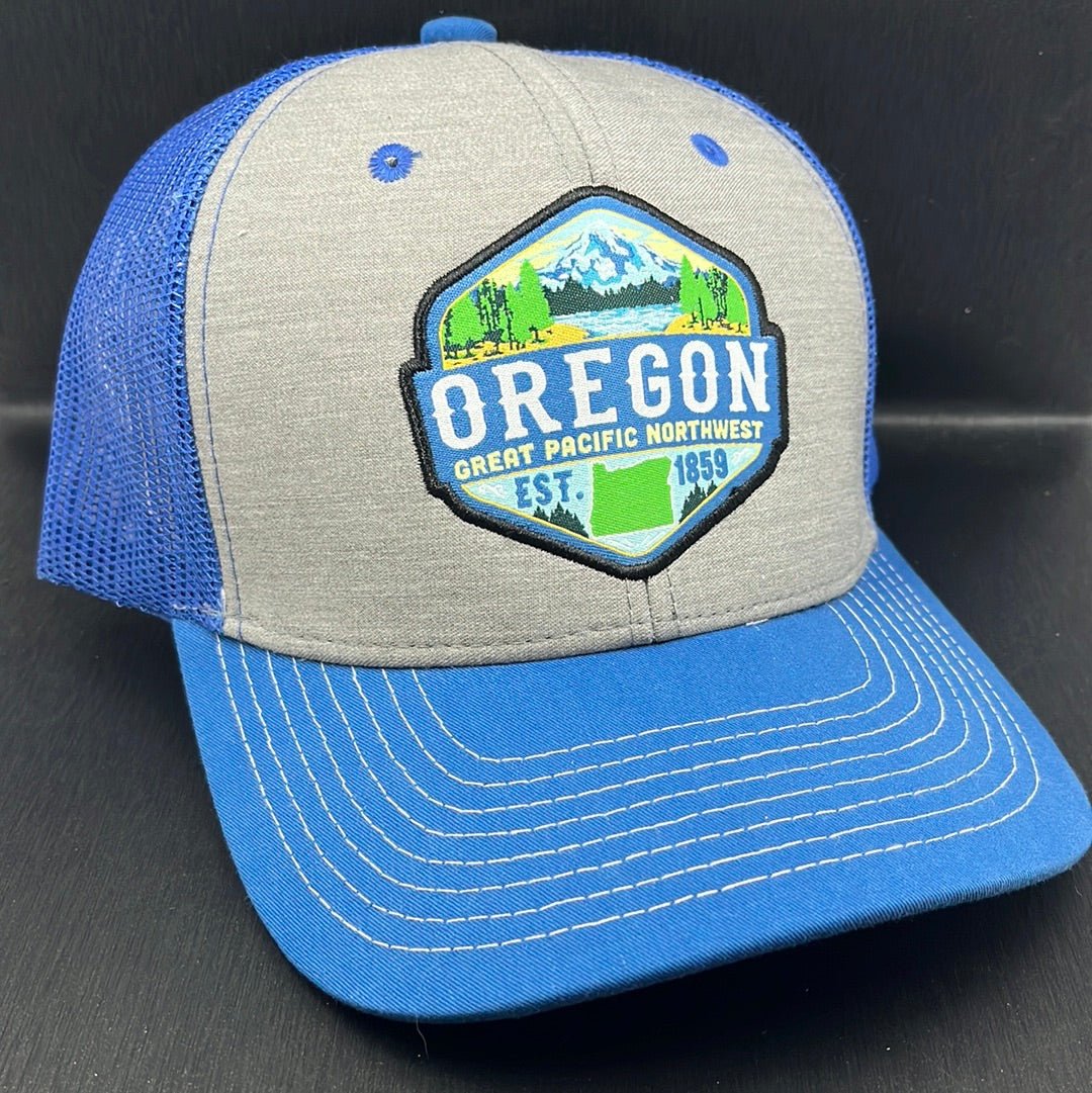Hat - Blue Mesh Oregon Badge